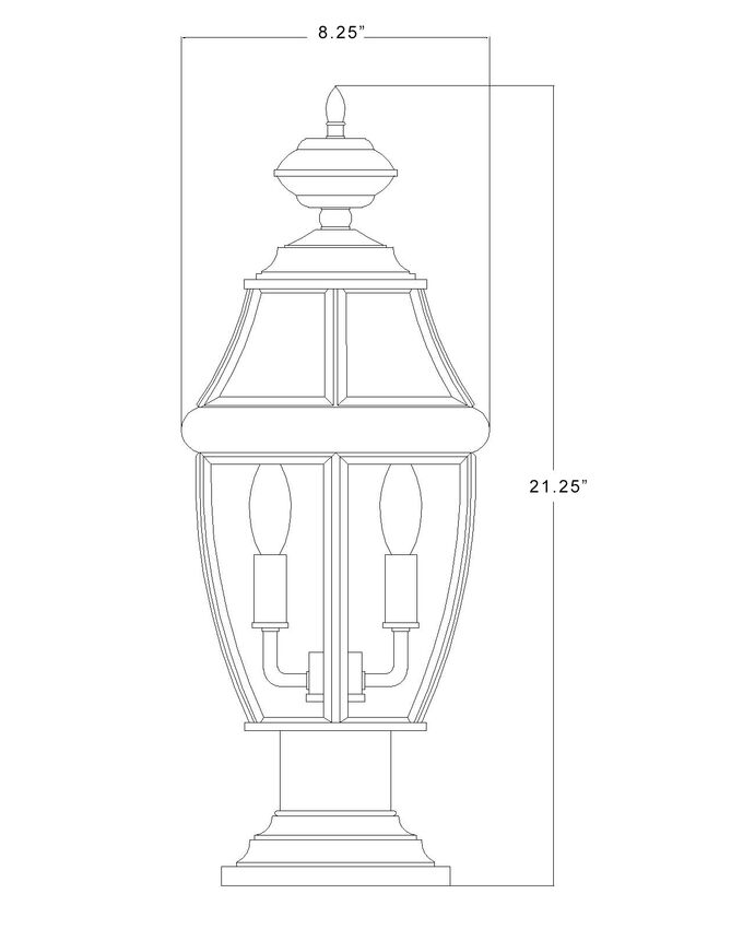 Z-Lite Westover 10" W x 20" H 2-Light Black Outdoor Pier Mounted Fixture and Square Pier Mount Hardware With Clear Beveled Glass Shade