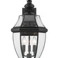 Z-Lite Westover 12" 3-Light Black Brass Outdoor Wall Sconce With Clear Beveled Glass Shade