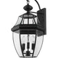 Z-Lite Westover 12" 3-Light Black Brass Outdoor Wall Sconce With Clear Beveled Glass Shade