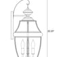 Z-Lite Westover 12" 3-Light Black Brass Outdoor Wall Sconce With Clear Beveled Glass Shade