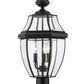 Z-Lite Westover 12" W x 22" H 3-Light Black Outdoor Pier Mounted Fixture and Square Pier Mount Hardware With Clear Beveled Glass Shade