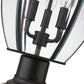 Z-Lite Westover 12" W x 22" H 3-Light Black Outdoor Pier Mounted Fixture and Square Pier Mount Hardware With Clear Beveled Glass Shade
