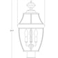 Z-Lite Westover 12" W x 22" H 3-Light Black Outdoor Pier Mounted Fixture and Square Pier Mount Hardware With Clear Beveled Glass Shade