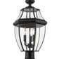 Z-Lite Westover 12" W x 22" H 3-Light Black Outdoor Pier Mounted Fixture and Square Pier Mount Hardware With Clear Beveled Glass Shade