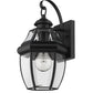 Z-Lite Westover 8" 1-Light Black Brass Outdoor Wall Sconce With Clear Beveled Glass Shade
