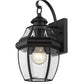 Z-Lite Westover 8" 1-Light Black Brass Outdoor Wall Sconce With Clear Beveled Glass Shade