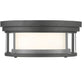 Z-Lite Willow 12" 2-Light Bronze Flush Mount Lighting With Clear and Matte Opal Glass Shade