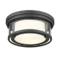 Z-Lite Willow 12" 2-Light Bronze Flush Mount Lighting With Clear and Matte Opal Glass Shade