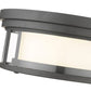 Z-Lite Willow 12" 2-Light Bronze Flush Mount Lighting With Clear and Matte Opal Glass Shade