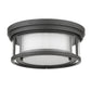 Z-Lite Willow 12" 2-Light Bronze Flush Mount Lighting With Clear and Matte Opal Glass Shade