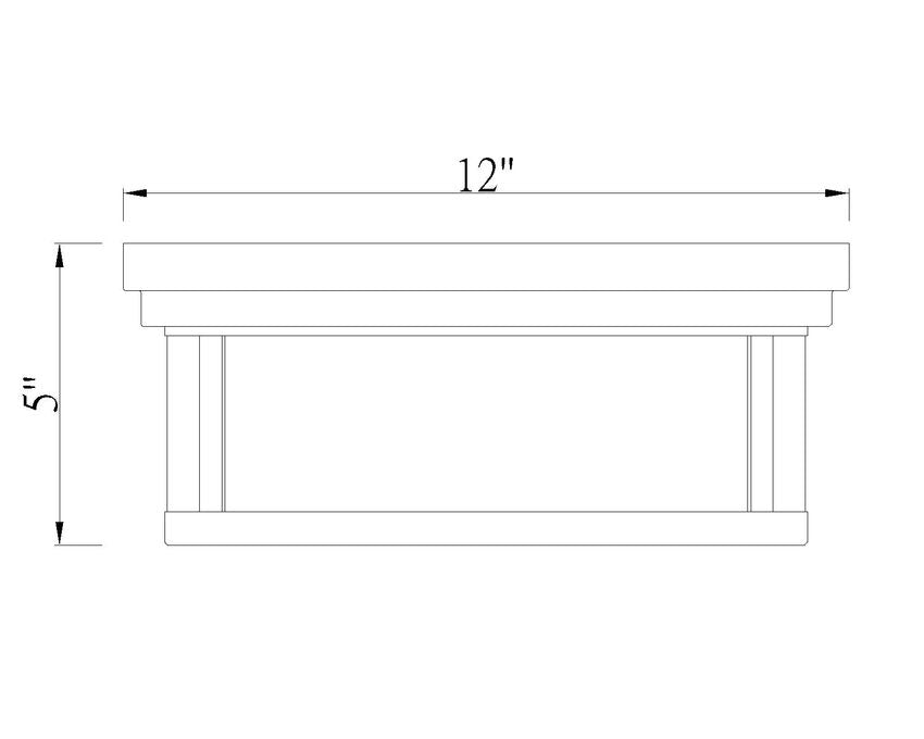 Z-Lite Willow 12" 2-Light Bronze Flush Mount Lighting With Clear and Matte Opal Glass Shade