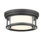 Z-Lite Willow 12" 2-Light Bronze Flush Mount Lighting With Clear and Matte Opal Glass Shade