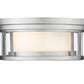 Z-Lite Willow 12" 2-Light Brushed Nickel Flush Mount Lighting With Clear and Matte Opal Glass Shade