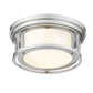 Z-Lite Willow 12" 2-Light Brushed Nickel Flush Mount Lighting With Clear and Matte Opal Glass Shade