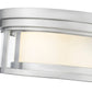 Z-Lite Willow 12" 2-Light Brushed Nickel Flush Mount Lighting With Clear and Matte Opal Glass Shade