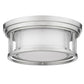 Z-Lite Willow 12" 2-Light Brushed Nickel Flush Mount Lighting With Clear and Matte Opal Glass Shade