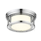 Z-Lite Willow 12" 2-Light Chrome Flush Mount Lighting With Clear and Matte Opal Glass Shade