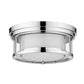 Z-Lite Willow 12" 2-Light Chrome Flush Mount Lighting With Clear and Matte Opal Glass Shade