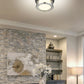 Z-Lite Willow 12" 2-Light Chrome Flush Mount Lighting With Clear and Matte Opal Glass Shade