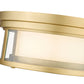 Z-Lite Willow 12" 2-Light Olde Brass Flush Mount Lighting With Clear and Matte Opal Glass Shade