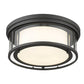 Z-Lite Willow 16" 3-Light Bronze Flush Mount Lighting With Clear and Matte Opal Glass Shade