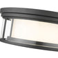 Z-Lite Willow 16" 3-Light Bronze Flush Mount Lighting With Clear and Matte Opal Glass Shade