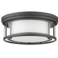 Z-Lite Willow 16" 3-Light Bronze Flush Mount Lighting With Clear and Matte Opal Glass Shade