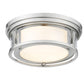 Z-Lite Willow 16" 3-Light Brushed Nickel Flush Mount Lighting With Clear and Matte Opal Glass Shade