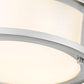 Z-Lite Willow 16" 3-Light Brushed Nickel Flush Mount Lighting With Clear and Matte Opal Glass Shade