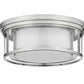 Z-Lite Willow 16" 3-Light Brushed Nickel Flush Mount Lighting With Clear and Matte Opal Glass Shade