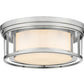 Z-Lite Willow 16" 3-Light Brushed Nickel Flush Mount Lighting With Clear and Matte Opal Glass Shade