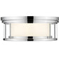 Z-Lite Willow 16" 3-Light Chrome Flush Mount Lighting With Clear and Matte Opal Glass Shade