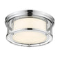 Z-Lite Willow 16" 3-Light Chrome Flush Mount Lighting With Clear and Matte Opal Glass Shade