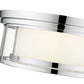 Z-Lite Willow 16" 3-Light Chrome Flush Mount Lighting With Clear and Matte Opal Glass Shade