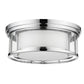 Z-Lite Willow 16" 3-Light Chrome Flush Mount Lighting With Clear and Matte Opal Glass Shade