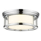 Z-Lite Willow 16" 3-Light Chrome Flush Mount Lighting With Clear and Matte Opal Glass Shade