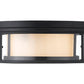 Z-Lite Willow 16" 3-Light Matte Black Flush Mount Lighting With Clear and Matte Opal Glass Shade