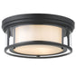 Z-Lite Willow 16" 3-Light Matte Black Flush Mount Lighting With Clear and Matte Opal Glass Shade