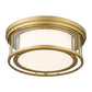 Z-Lite Willow 16" 3-Light Olde Brass Flush Mount Lighting With Clear and Matte Opal Glass Shade