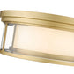 Z-Lite Willow 16" 3-Light Olde Brass Flush Mount Lighting With Clear and Matte Opal Glass Shade