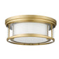 Z-Lite Willow 16" 3-Light Olde Brass Flush Mount Lighting With Clear and Matte Opal Glass Shade