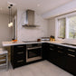 Z-Lite Willow 6" 1-Light Matte Black Mini Pendant Light With Clear and Matte Opal Glass Shade