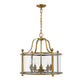 Z-Lite Wyndham 21" 5-Light Clear Glass Shade Chandelier With Heirloom Brass Frame Finish