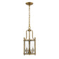 Z-Lite Wyndham 9" 3-Light Clear Glass Shade Chandelier With Heirloom Brass Frame Finish