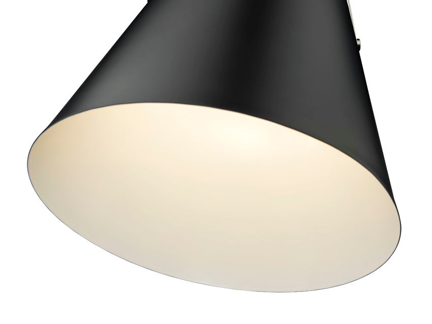 Z-Lite Z-Studio 13" 1-Light Matte Black and Brushed Nickel Pendant Light