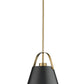 Z-Lite Z-Studio 13" 1-Light Matte Black and Heritage Brass Pendant Light