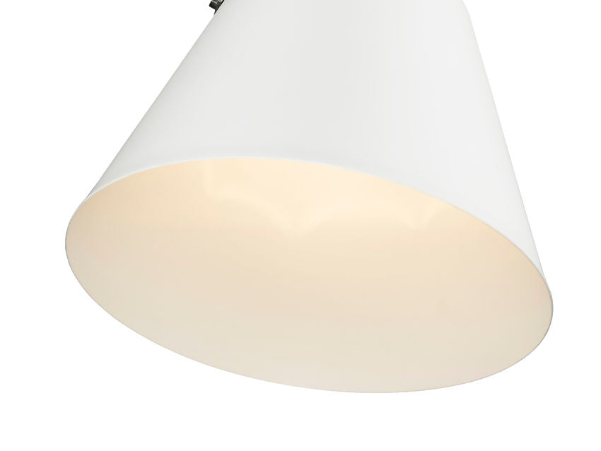 Z-Lite Z-Studio 13" 1-Light Matte White and Brushed Nickel Pendant Light