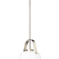 Z-Lite Z Studio 13" Brushed Nickel Steel and Ivory Fabric Pendant Light