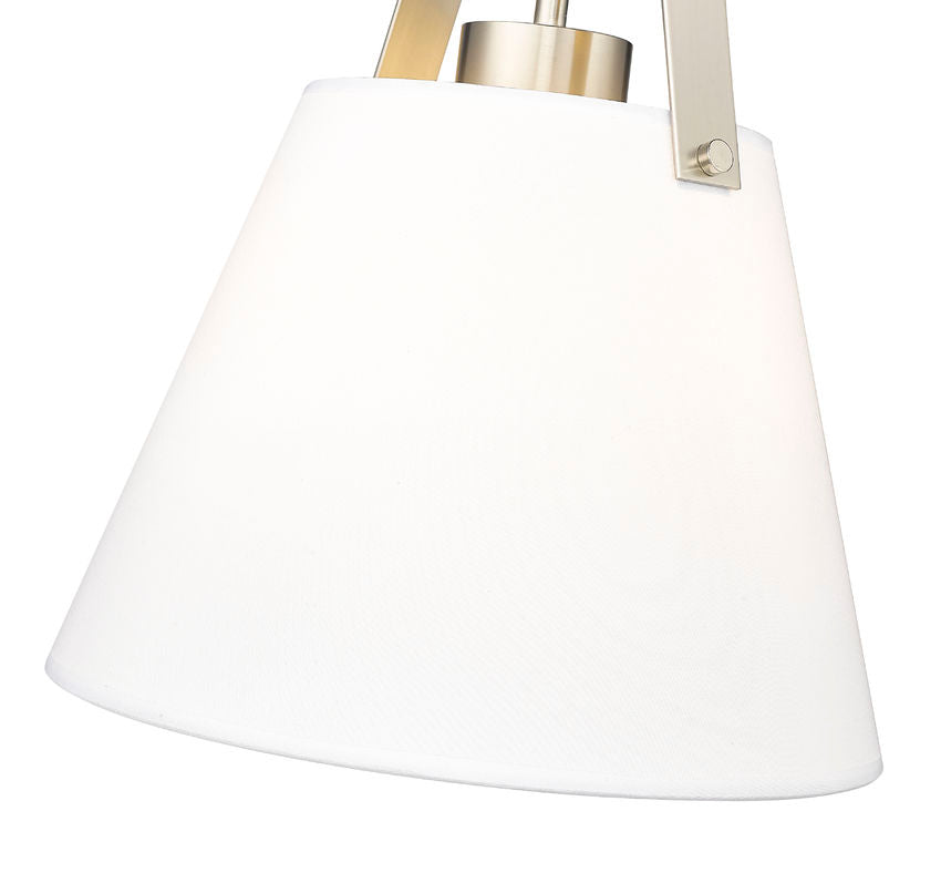 Z-Lite Z Studio 13" Brushed Nickel Steel and Ivory Fabric Pendant Light