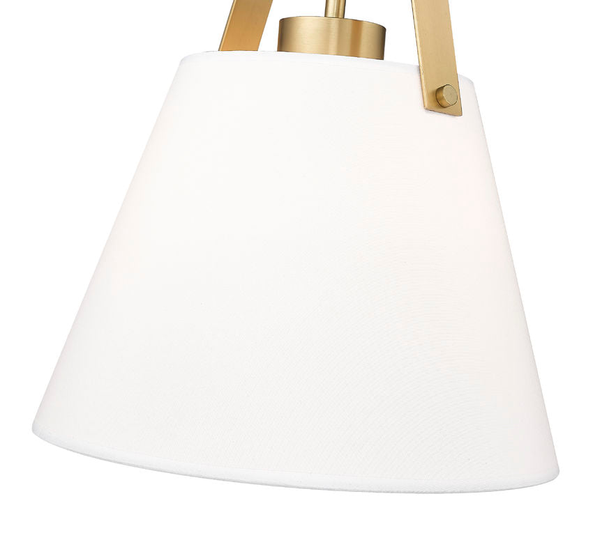 Z-Lite Z Studio 13" Heritage Brass Steel and Ivory Fabric Pendant Light
